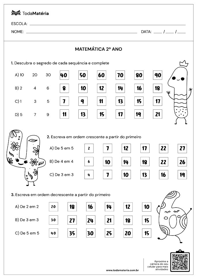 ATIVIDADE DE MATEMÁTICA - 2º ANO - Questionário