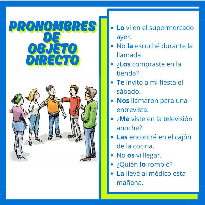 Pronomes de Obejto Direto em espanhol