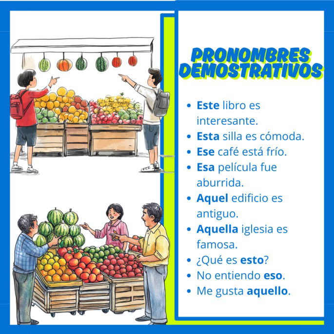 Pronomes Demonstrativos em espanhol