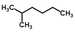 Estrutura molecular de 2-metil-hexano
