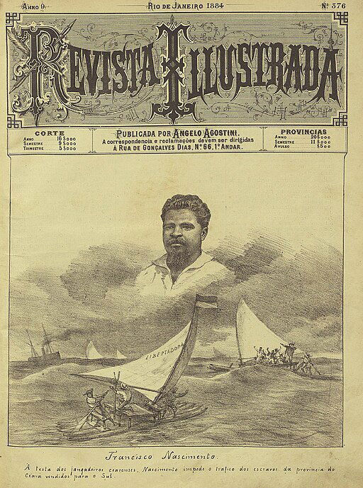 Capa da Revista Ilustrada  com ilustração alegórica de Francisco Nascimento, conhecido como Dragão do Mar