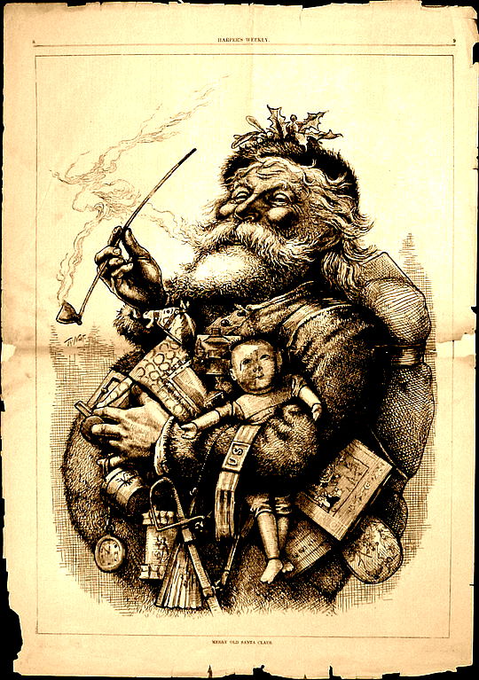 Desenho do Papai Noel do cartunista Thomas Nast