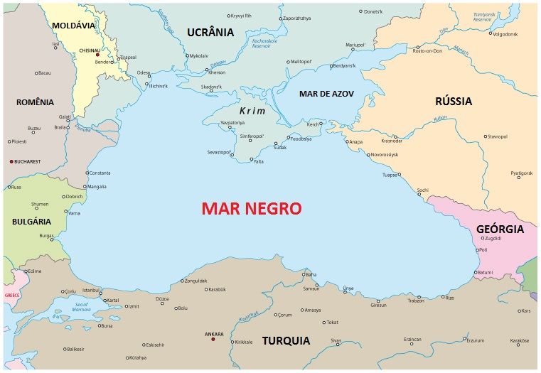 Mar Negro O Que é E Principais Características Com Mapa Toda Matéria 