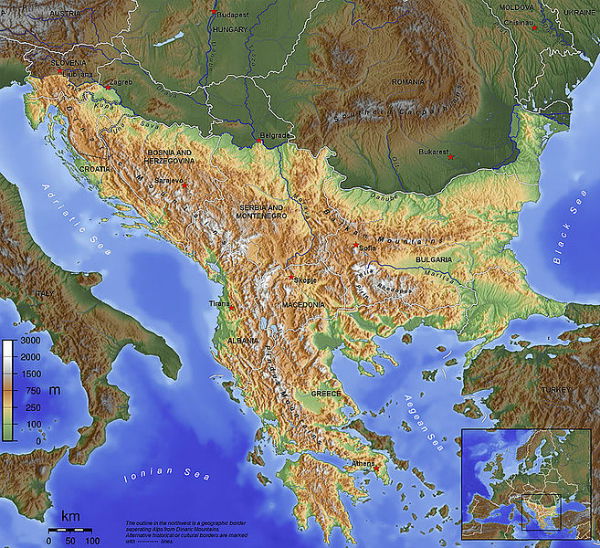 Mapa do sudoeste da europa com fronteiras dos países da península ibérica