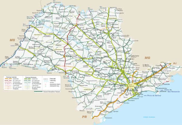 exemplos de mapas temáticos - mapa de transportes