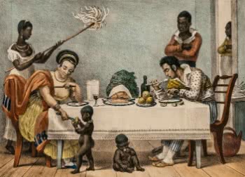 Ilustração de Debret: O Jantar, 1820