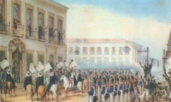 Ilustração de Debret: Aclamação de D. Pedro II