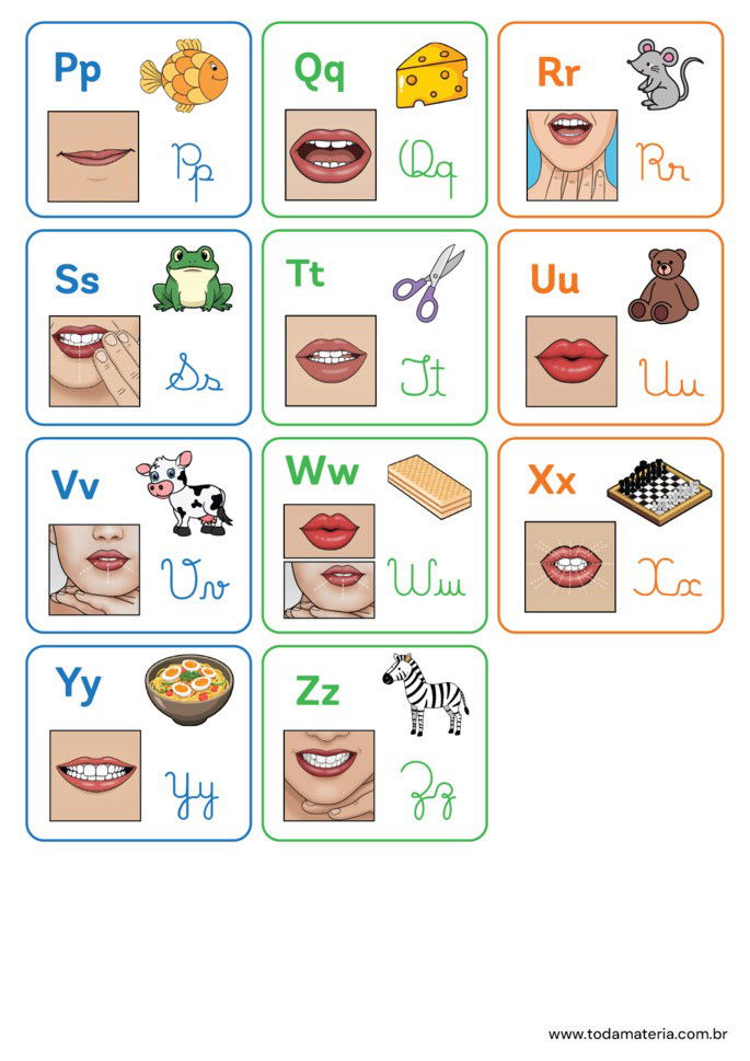alfabeto fon&eacute;tico de P a Z_folha 2 de 2