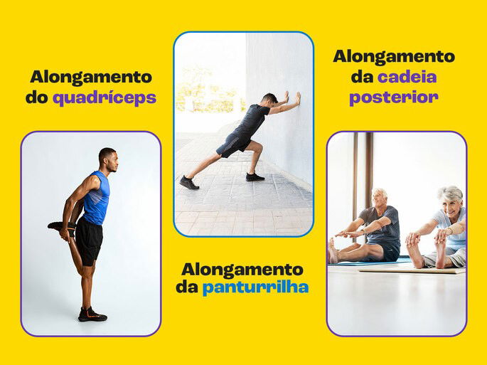 Exemplos de alongamentos de membros inferiores