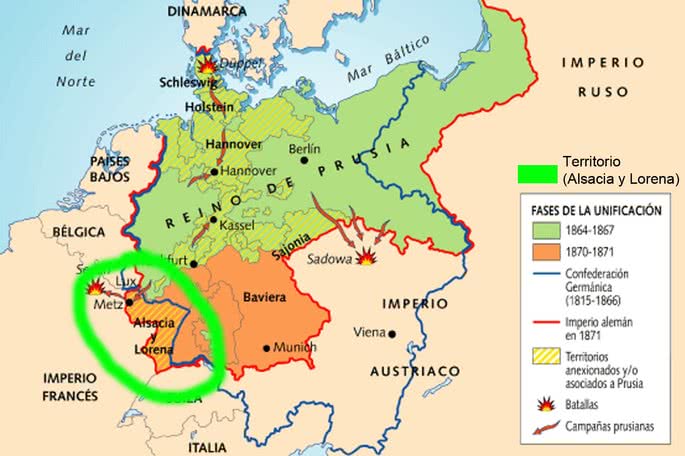 Mapa guerra franco prussiana