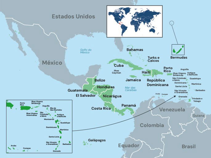 Mapa Político da América Central