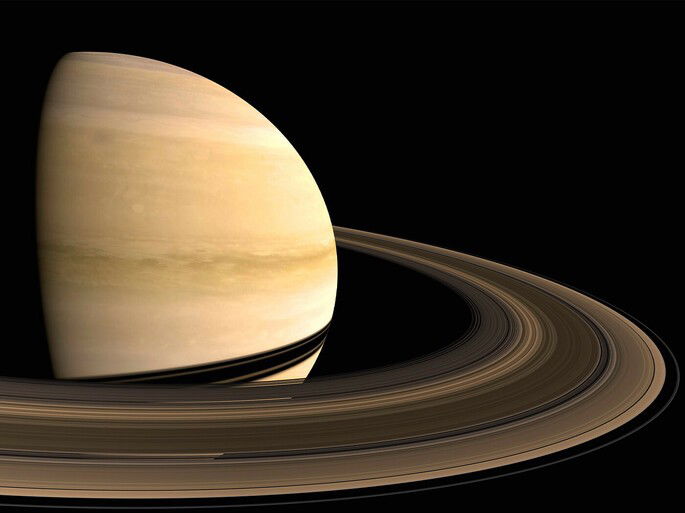 Planeta Saturno Detalhes dos anéis