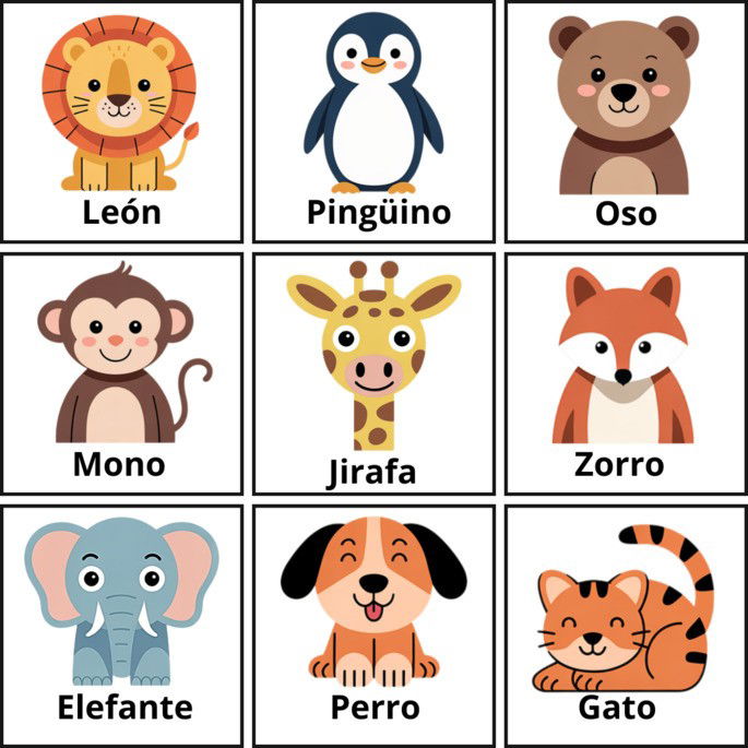 Exemplos de animais em espanhol 1