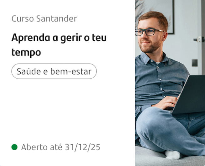 Banner do curso aprenda a gerir seu tempo da santander open academy