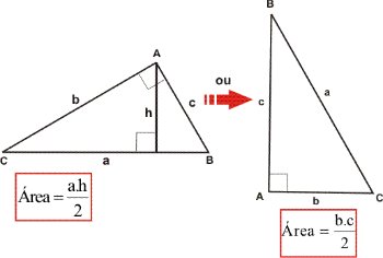 área triângulo retângulo