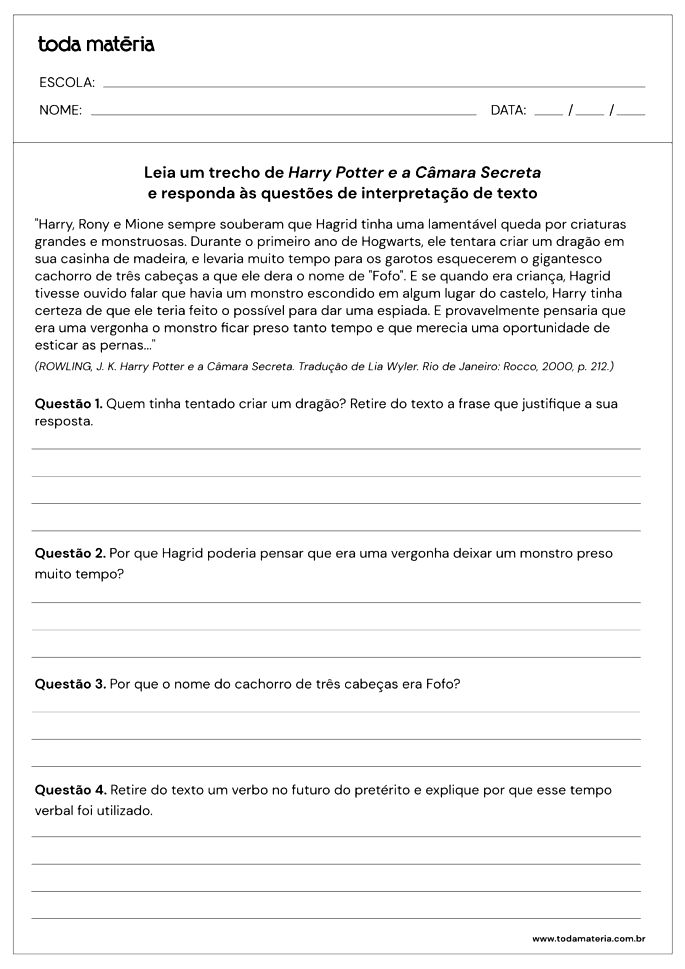 exercício de leitura e interpretação textual - Leitura, Interpretação e  Produção de Textos