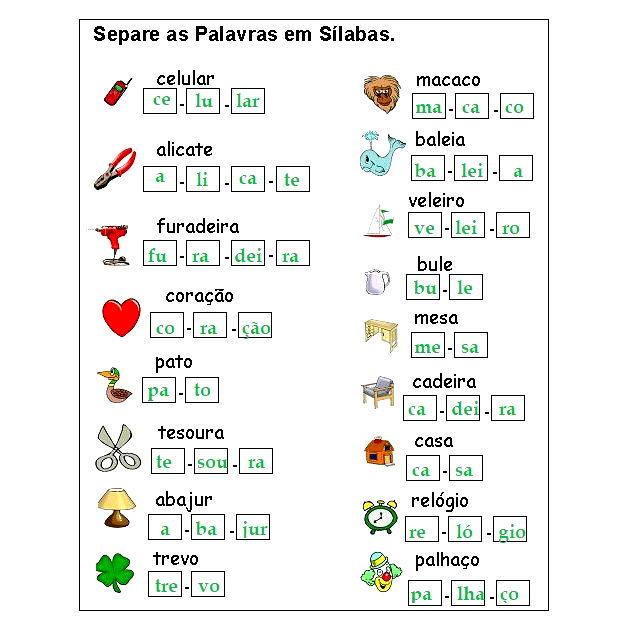 EEMJapuíba - Vamos separar silabas? Ah após separar as silabas das