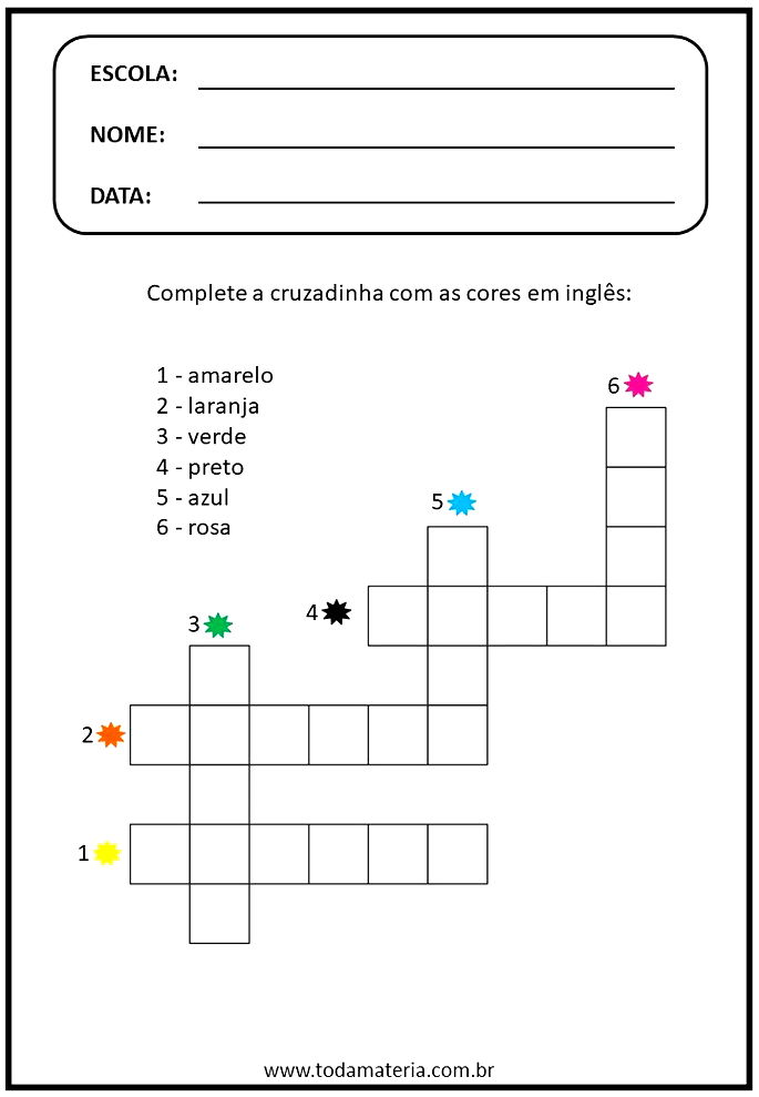 Flashcards para aulas de Inglês - Colors, numbers and shapes - Hora de  Colorir - Atividades escolares