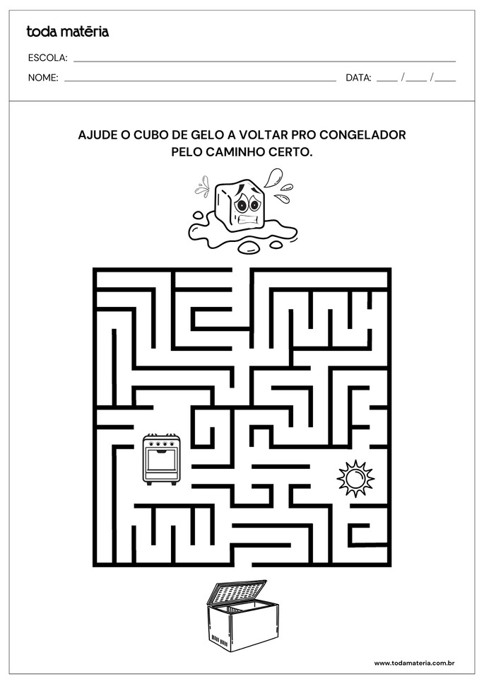 atividade de labirinto sobre transformacoes reversiveis e irreversiveis