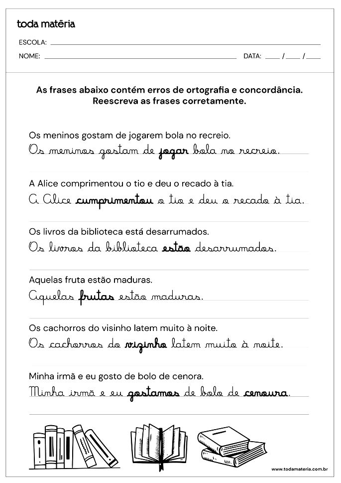 Atividades de Português - 4º ano e 5º ano