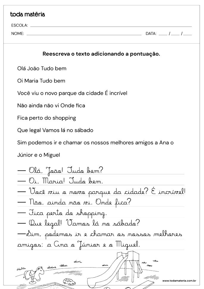 Atividade de Português para 4º Ano - Interpretação de Texto