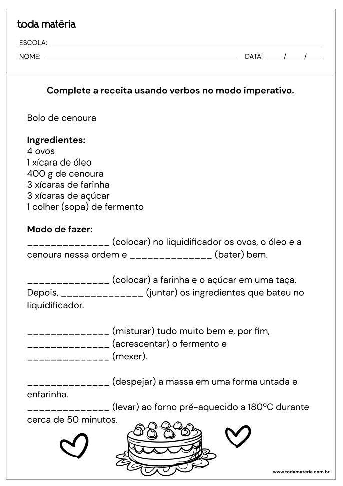 Atividade de Português para 4º Ano - Interpretação de Texto