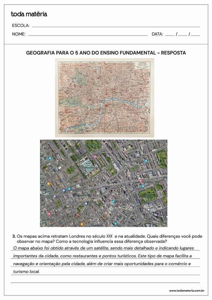 Atividade Geografia 5 ano 6.2 - gabarito