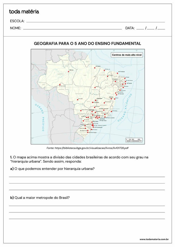 Atividade Geografia 5º ano 7.1
