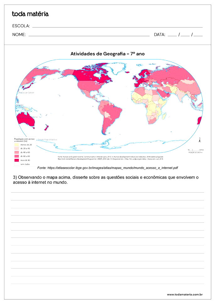 Atividades de Geografia para o 7°ano do Ensino Fundamental (com ...