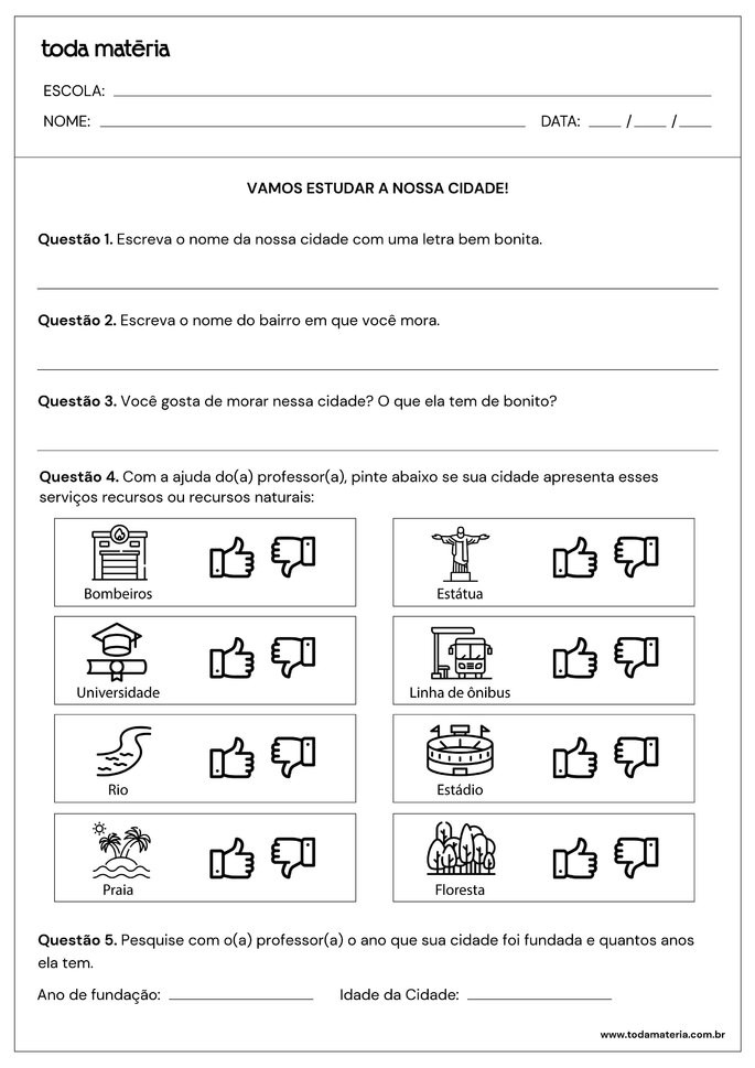 Atividade de História para 3 ano do Ensino Fundamental - Atividade 2