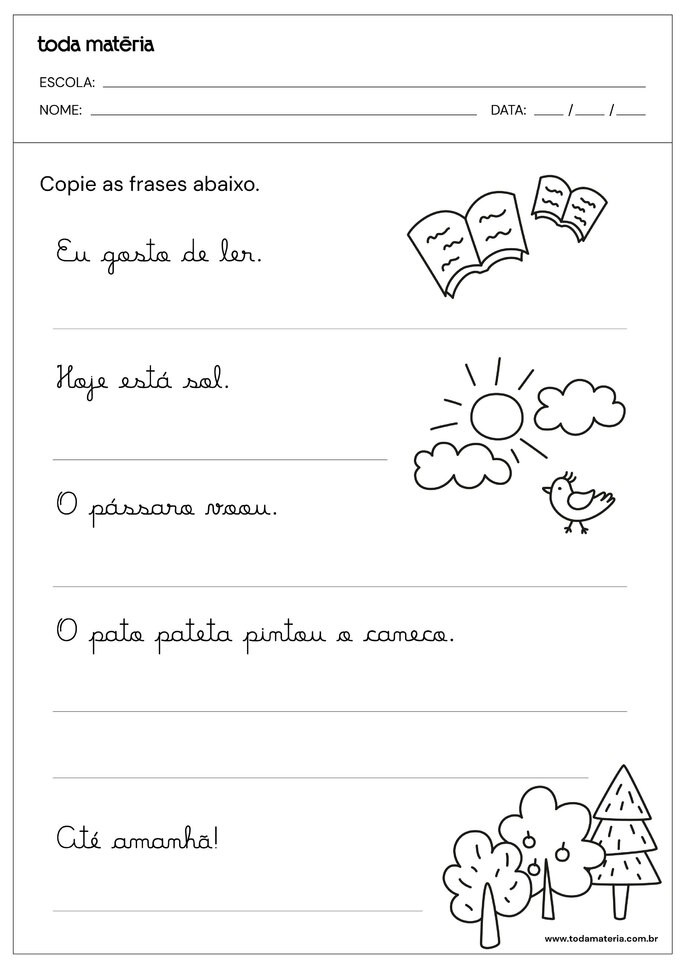 Letra cursiva: atividades de caligrafia para crianças - Toda Matéria