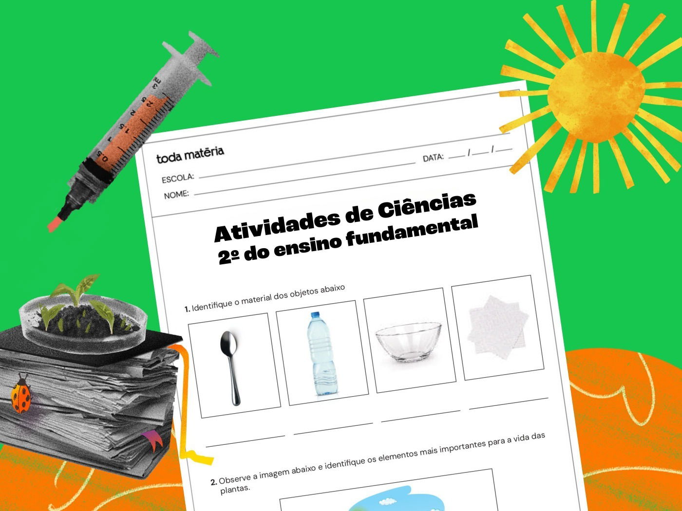 6 Folhas de Atividades de Ciências para o 2º ano do Ensino Fundamental