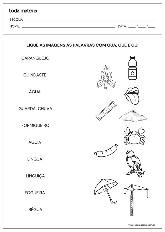 atividades-com-gua-gue-gui-guo-guao-ligar imagens às palavras