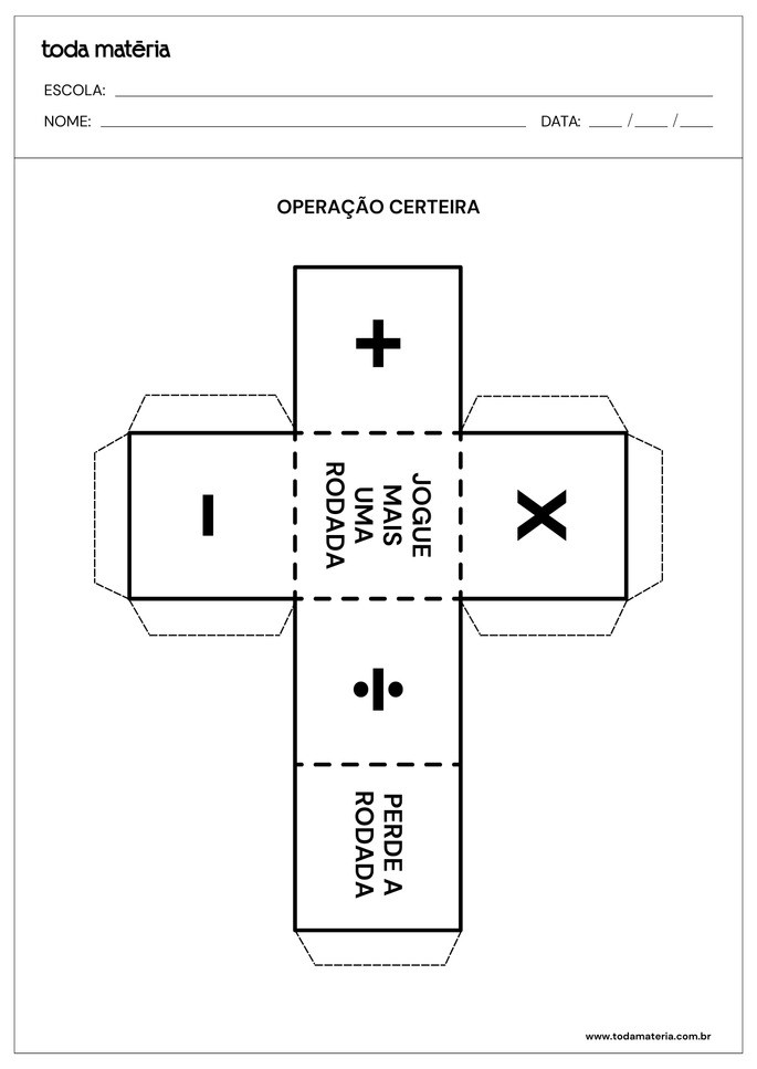 Operação certeira dado para imprimir.