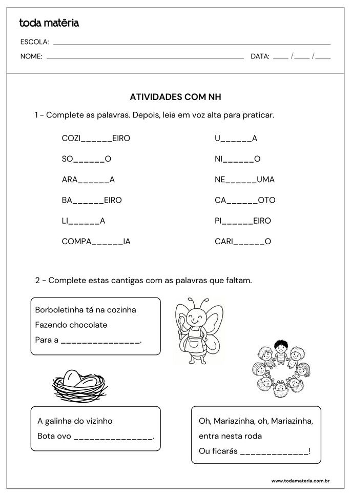 atividades-com-nh-complete palavras e cantigas