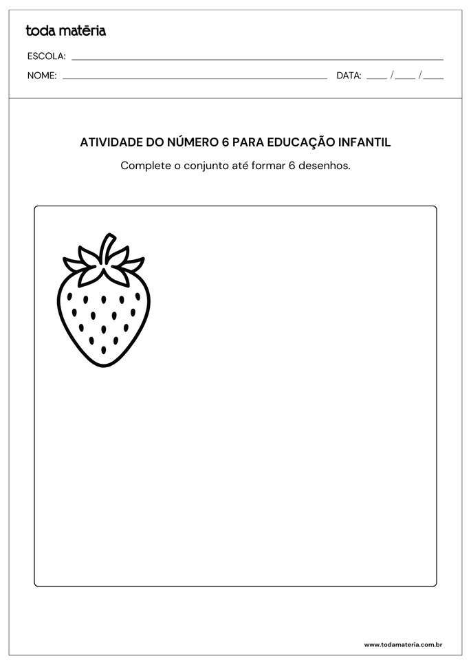 Atividade sobre o n&uacute;mero 6