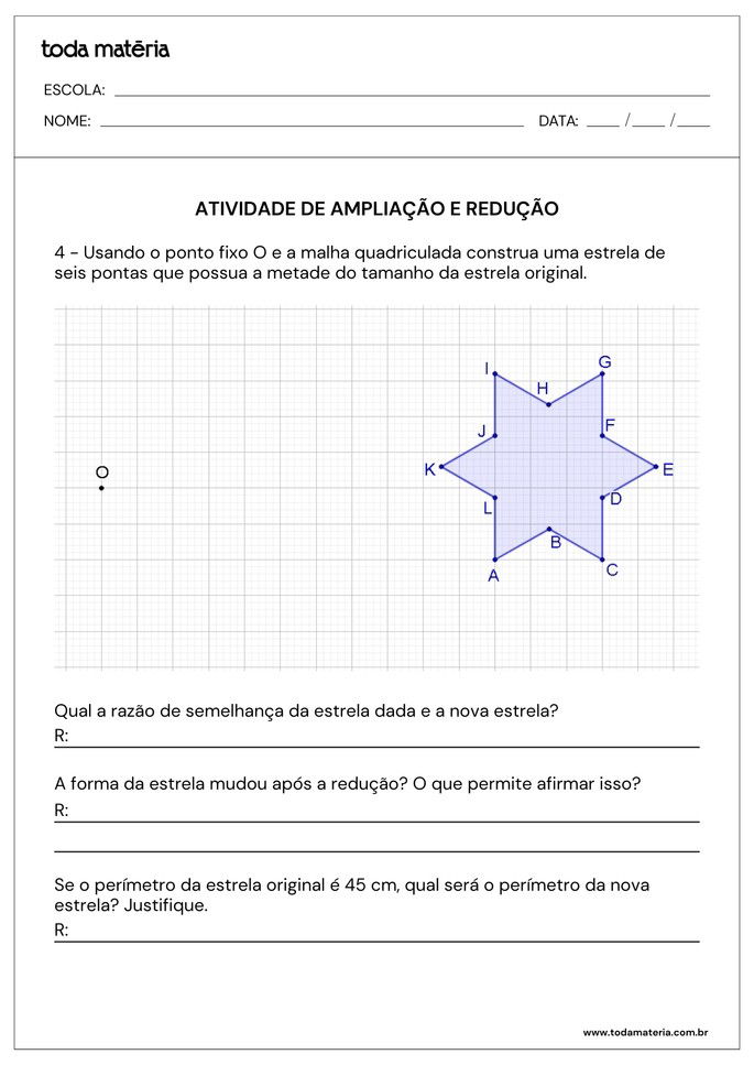 atividade de amplia&ccedil;&atilde;o e redu&ccedil;&atilde;o de figuras com desenho e perguntas abertas