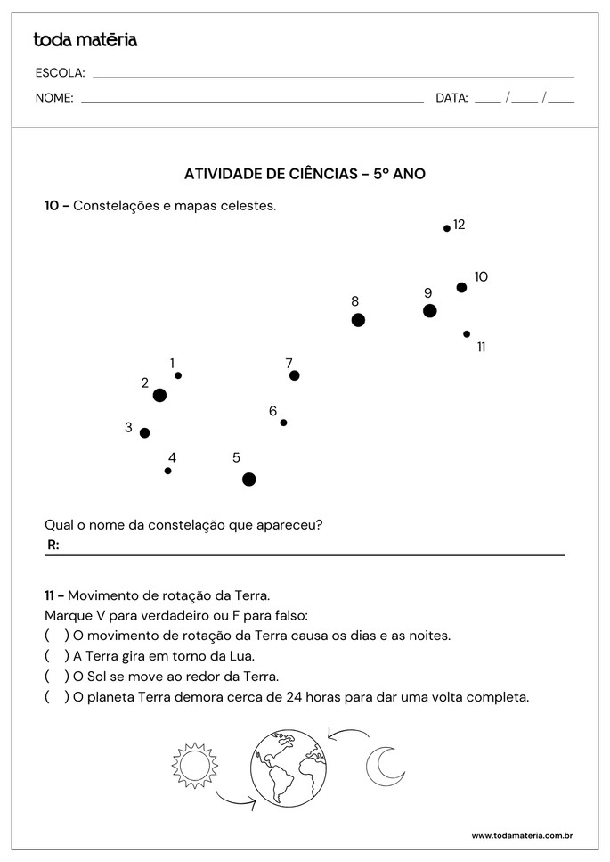 ligue e verdadeiro ou falso de ciências para 5º ano