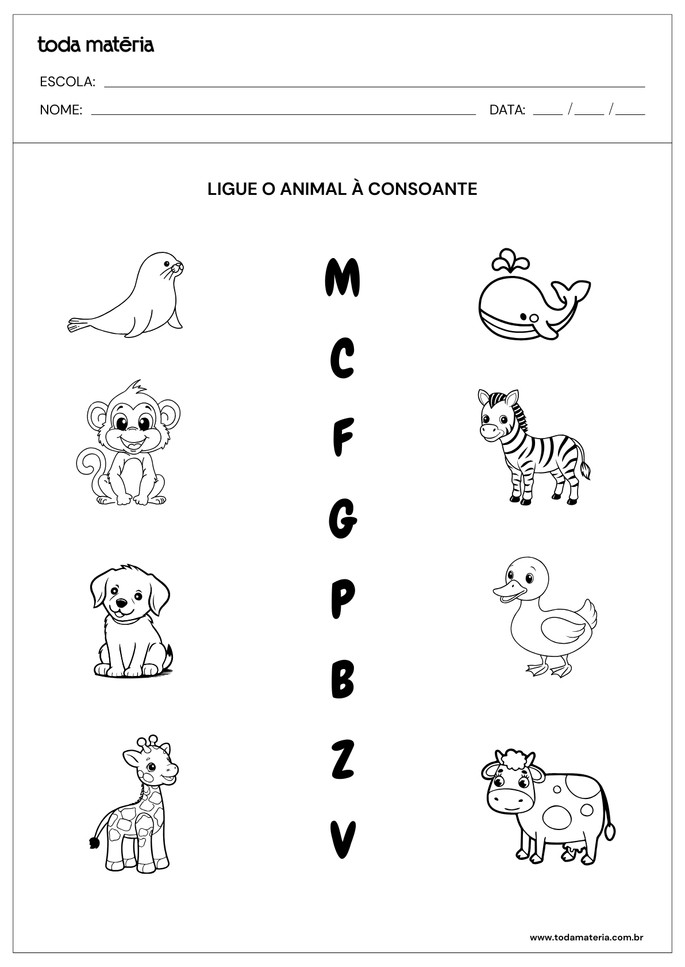 atividades-de-consoanates-2_ligue o animal à consoante