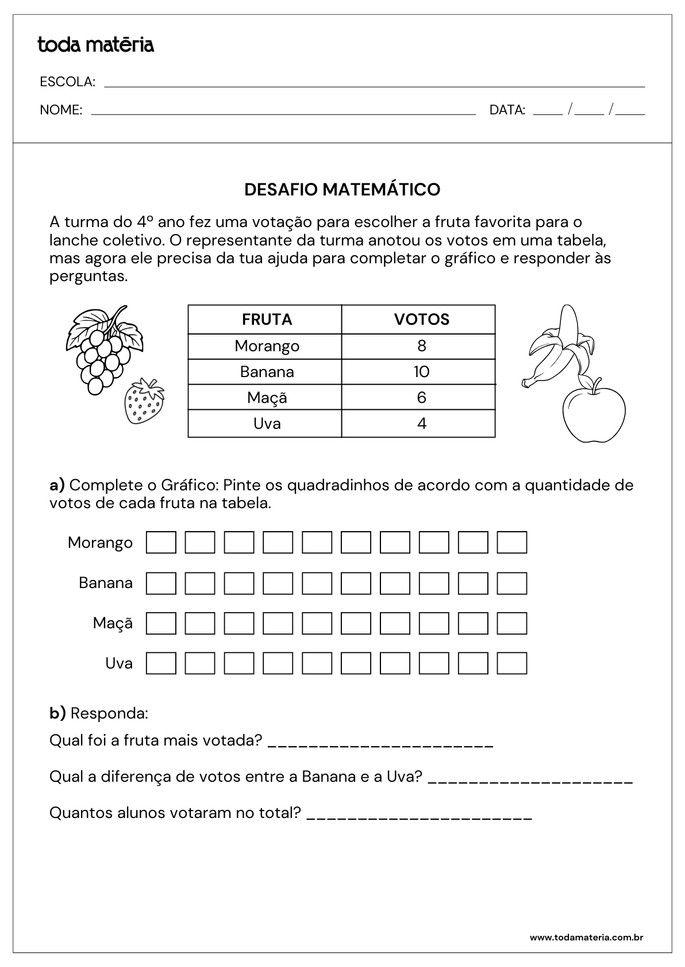 Desafio matem&aacute;tica para crian&ccedil;as