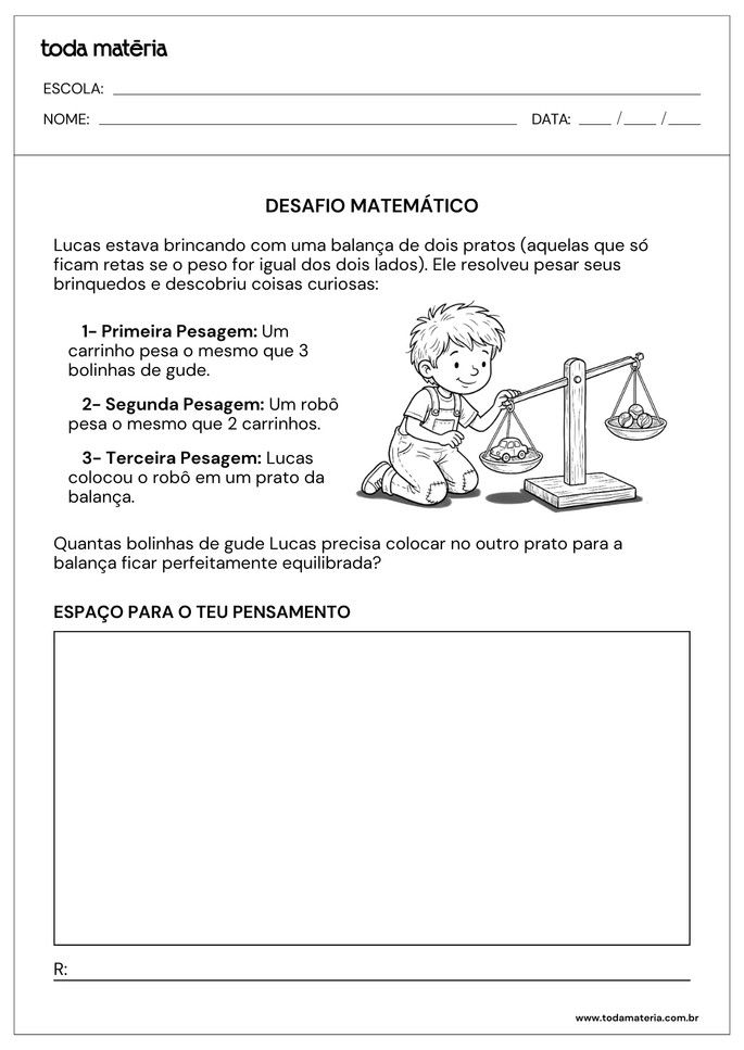 Desafio de matem&aacute;tica para crian&ccedil;as