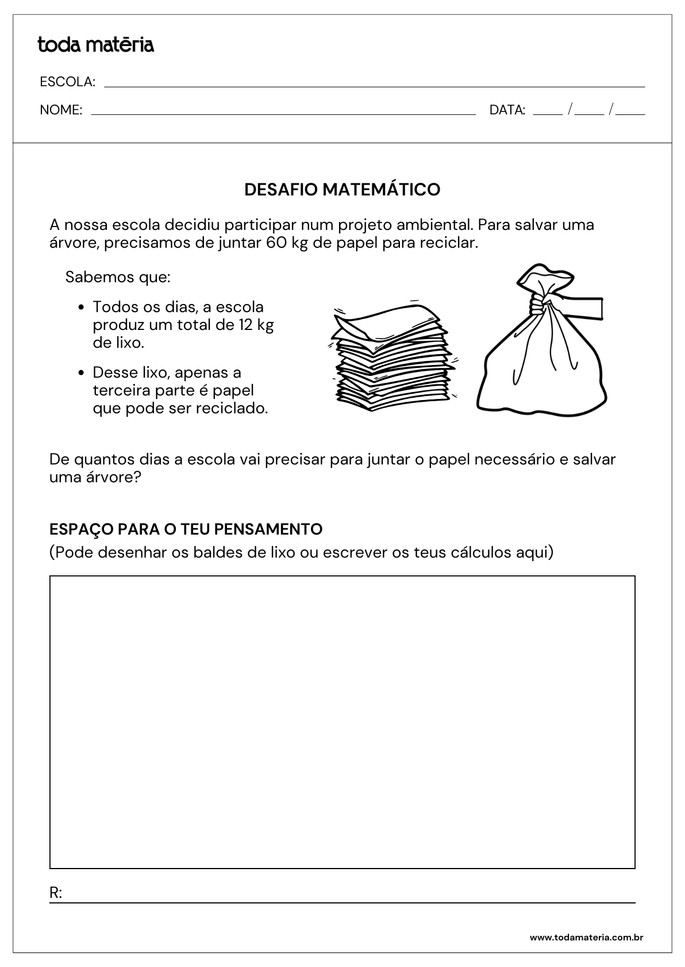 Desafio de matem&aacute;tica para crian&ccedil;as