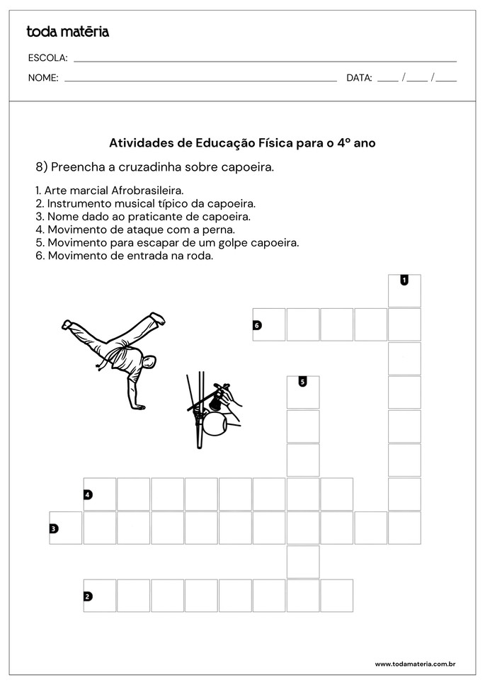 Atividades de Educação Física para o 4 ano
