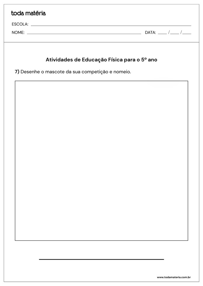 Atividades de Educação Física para o 5 ano