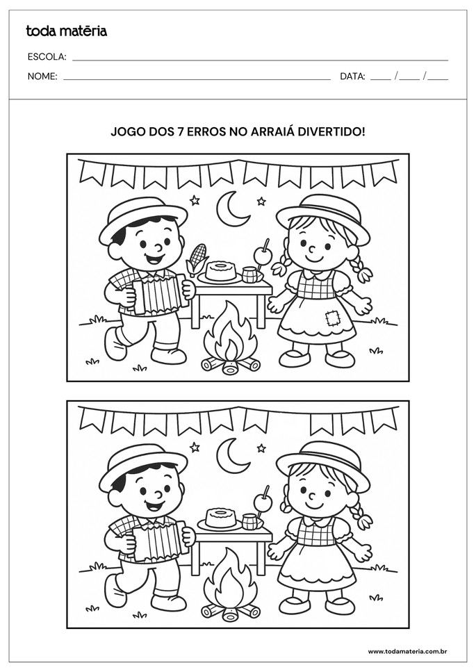 atividade de festa junina jogo dos 7 erros