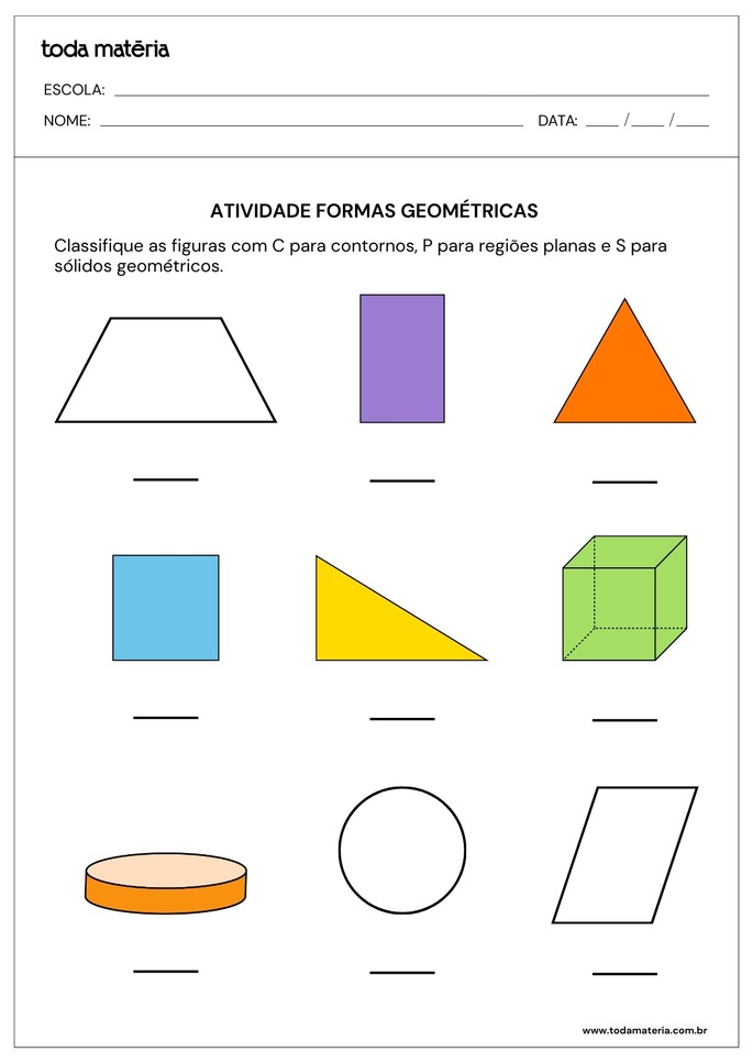 Atividade formas geom&eacute;tricas