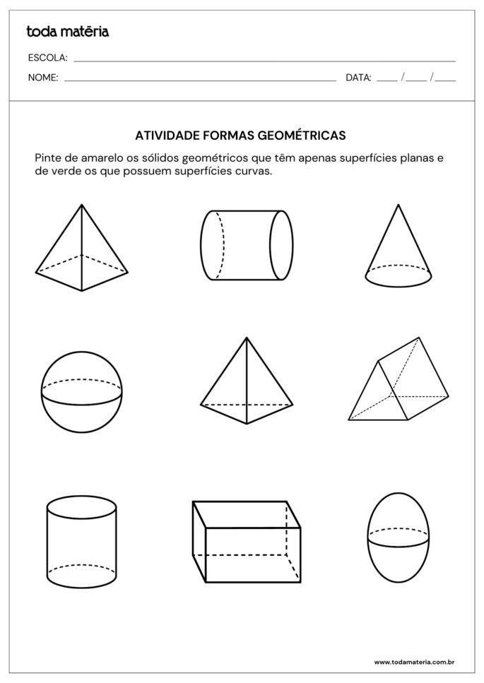 Atividade formas geom&eacute;tricas