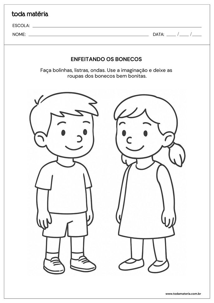 atividades-de-grafomotricidade-grafismos para decorar roupa dos bonecos