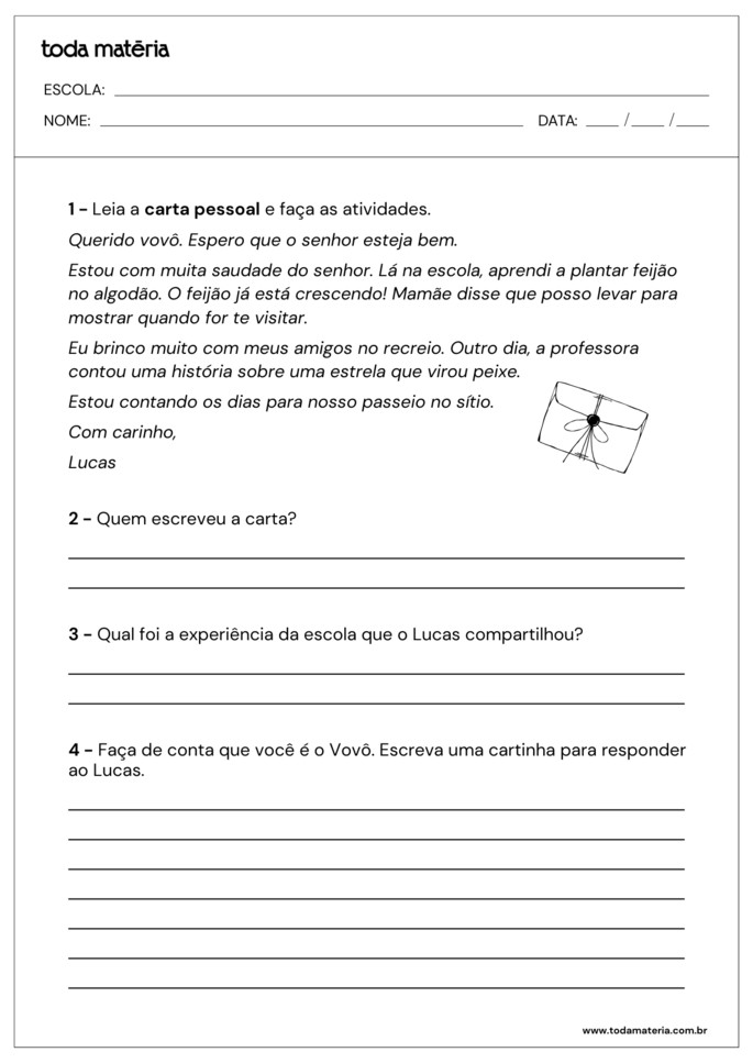 atividades-de-interpretacao-de-texto-3-ano-carta pessoal