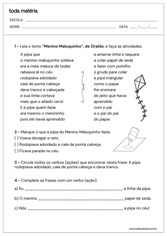 atividades-de-interpretacao-de-texto-Meino Maluquinho-2-ano